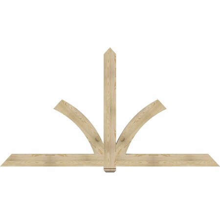 Ekena Millwork Redmond Rough Sawn Timber Gable Bracket, Douglas Fir, 108"W x 58"H x 4"D x 6"F, 13/12 Pitch GBW108X58X0406RED00RDF